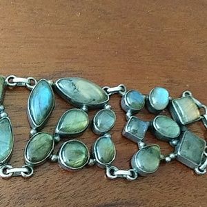 Boho Labradorite, Silver bracelet OBO ❤
